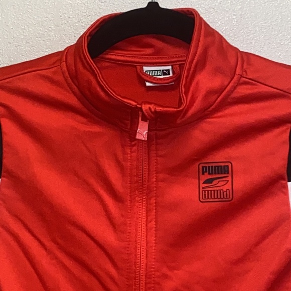 Puma Boys Size 6 Red Full Zip Jacket with Pockets Athletic Track Style 4939 - Picture 2 of 6